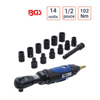 Coffret Cliquet pneumatique 1/2 pouce  102NM 14 outils