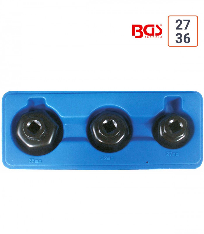 Coffret de 3 clés à filtres cloches 27 à 36 mm