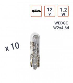 Ampoule Wedge 12V 1.2W Culot W2x4.6D - Boite de 10 ex.