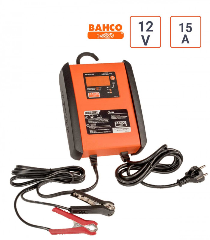 Chargeur de Batterie mainteneur de charge automatique 15A- 12V - Bahco