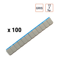Masses adhésives 12x5g. couleur GRISES par 100ex.