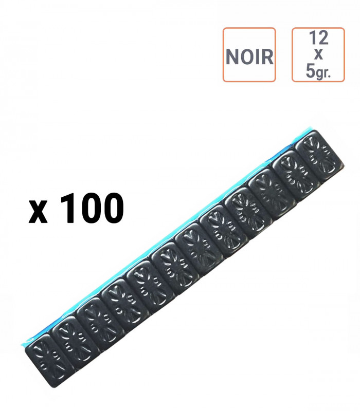 Masses autocollantes 12x5g. - Couleur NOIRE par 100 ex.