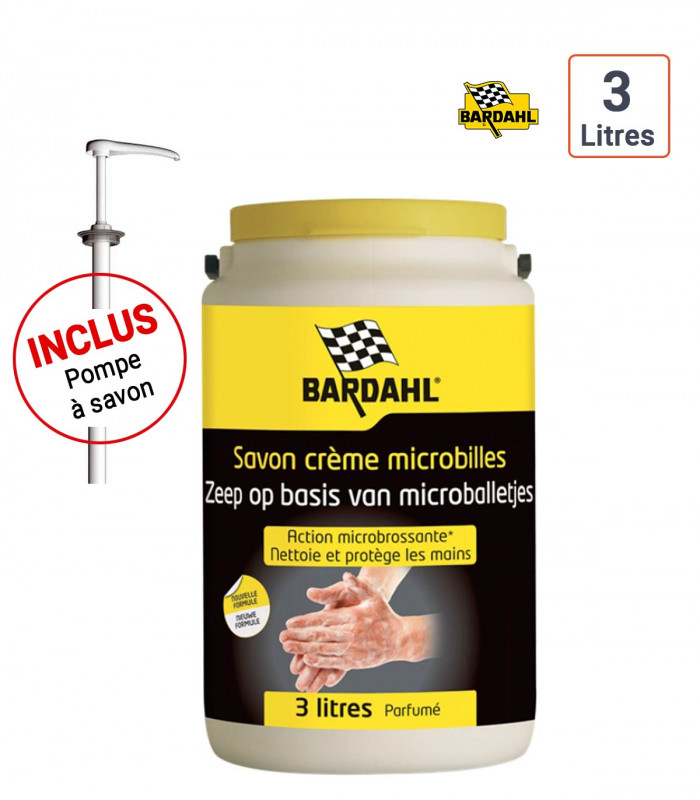 savon liquide Bardahl microparticules 3 L + pompe incluse