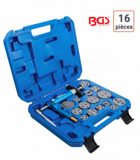 Coffret repousse-pistons pneumatique 16 adaptateurs