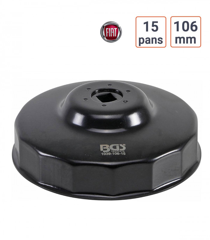 Cloche à filtre à huile 15 pans 106 mm pour Fiat Ducato