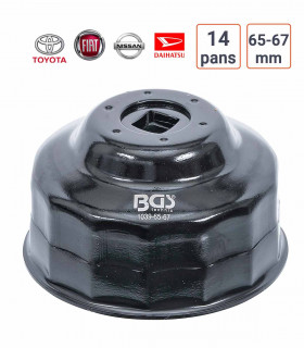 Cloche à filtre à huile 14 pans et 65 - 67 mm pour Daihatsu, Fiat, Nissan, Toyota