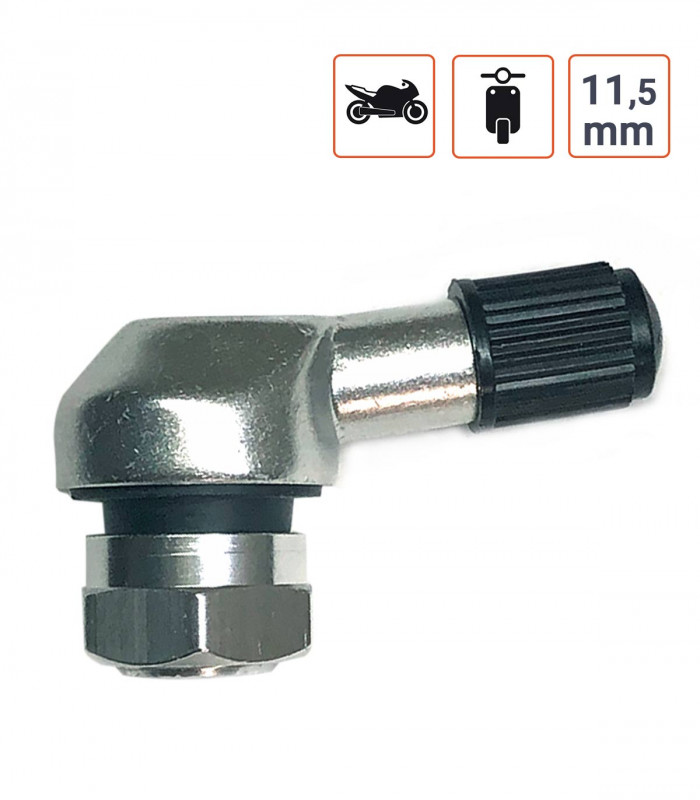 Valve coudée ALU pour scooter et moto.