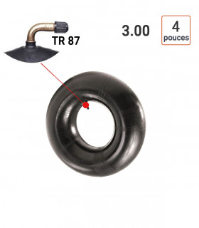 Chambre à Air 3.00-4 ou 300/400-4 valve coudée TR87