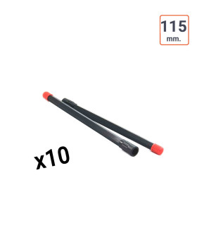 Rallonge de valve plastique droite NOIR 115 mm par 10 ex.