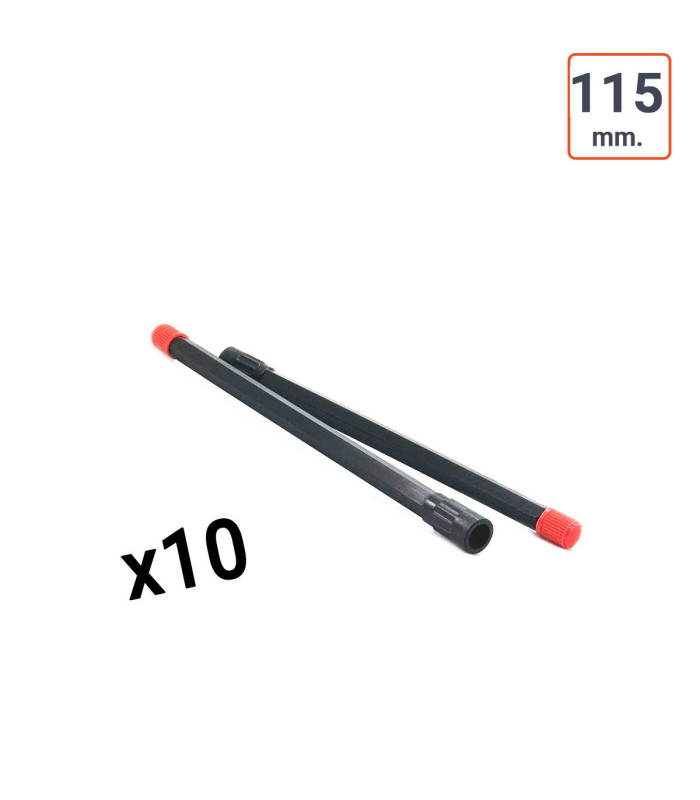 Rallonge de valve plastique droite NOIR 115 mm par 10 ex.