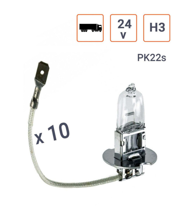 Ampoule H3 24V-70W Culot PK22s - Boite de 10 ex.