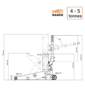 schéma Cric 4 - 5 Tonnes BAHCO pour Chariot élévateur, engin agricole