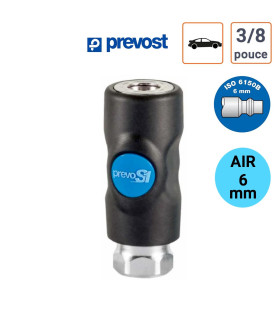 Raccord Rapide Prevost S1 passage air 6mm Femelle 3/8 pouce