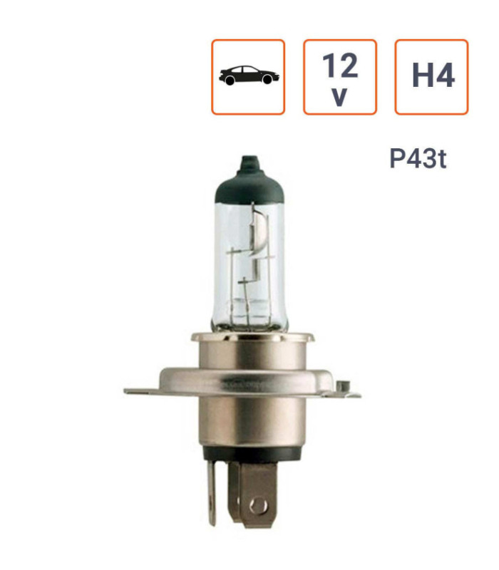 Ampoule H4 12V 60W Culot P43t sous blister À L'UNITÉ