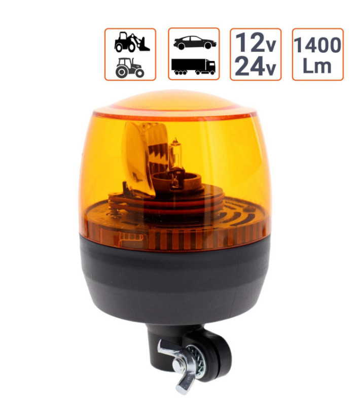 Gyrophare H1 "Mini max"  12v/24v sur embase rigide