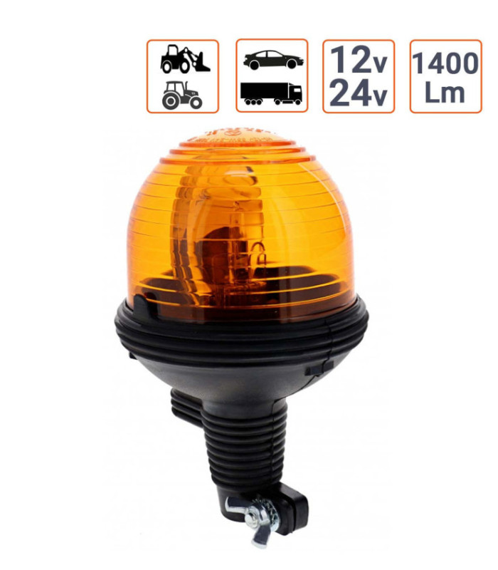 Gyrophare H1 "MICRO"  12v/24v sur embase flexible