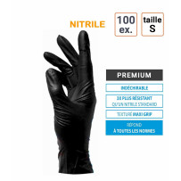 Gants jetables nitriles PREMIUM spécial automobile - taille S - boite de 100 gants