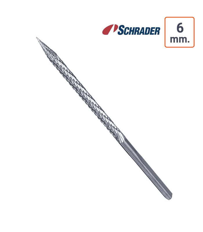 Fraise carbure de tungstène 6 mm Schrader avec étui de protection