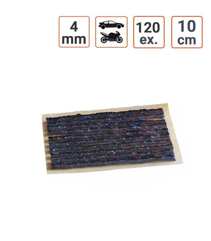 Mèches Tresses de réparation crevaison 10cm NOIRES 4 mm par 120 ex.