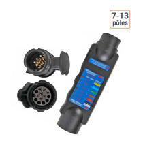 Testeur électronique pour remorque et véhicule tracteur 7-13 poles
