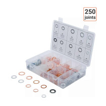 Coffret 250 joints pour vidange cuivre alu combiné nylon