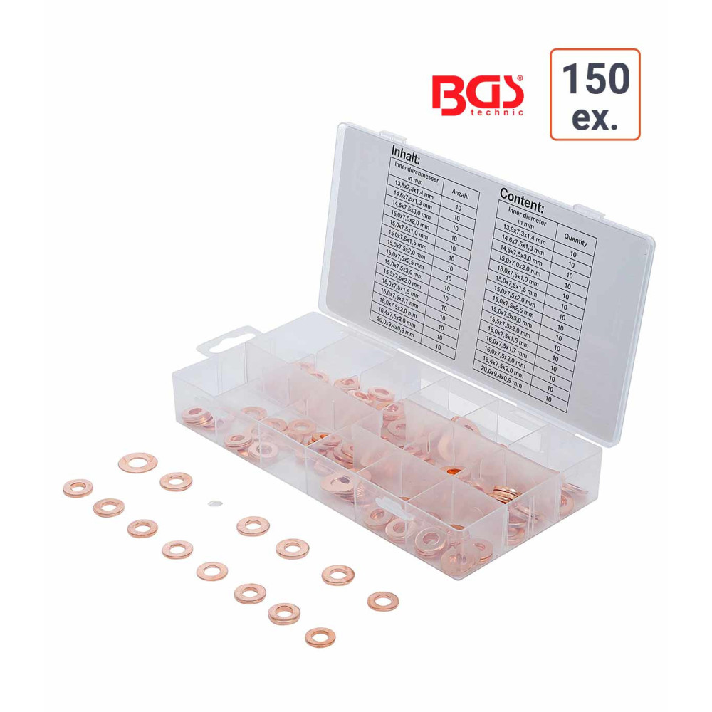 Coffret de 150 joints en cuivre pour injecteur