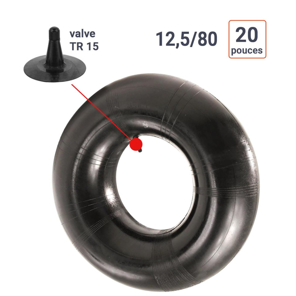 Chambre à Air 12,5/80 ou 355/80 -20 valve TR15