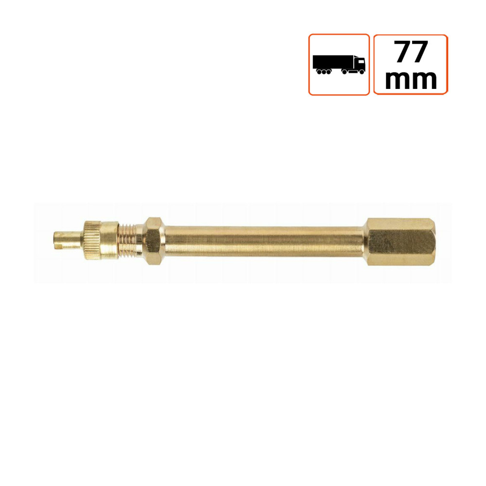 Rallonge de valve en laiton 77mm par 10 ex.