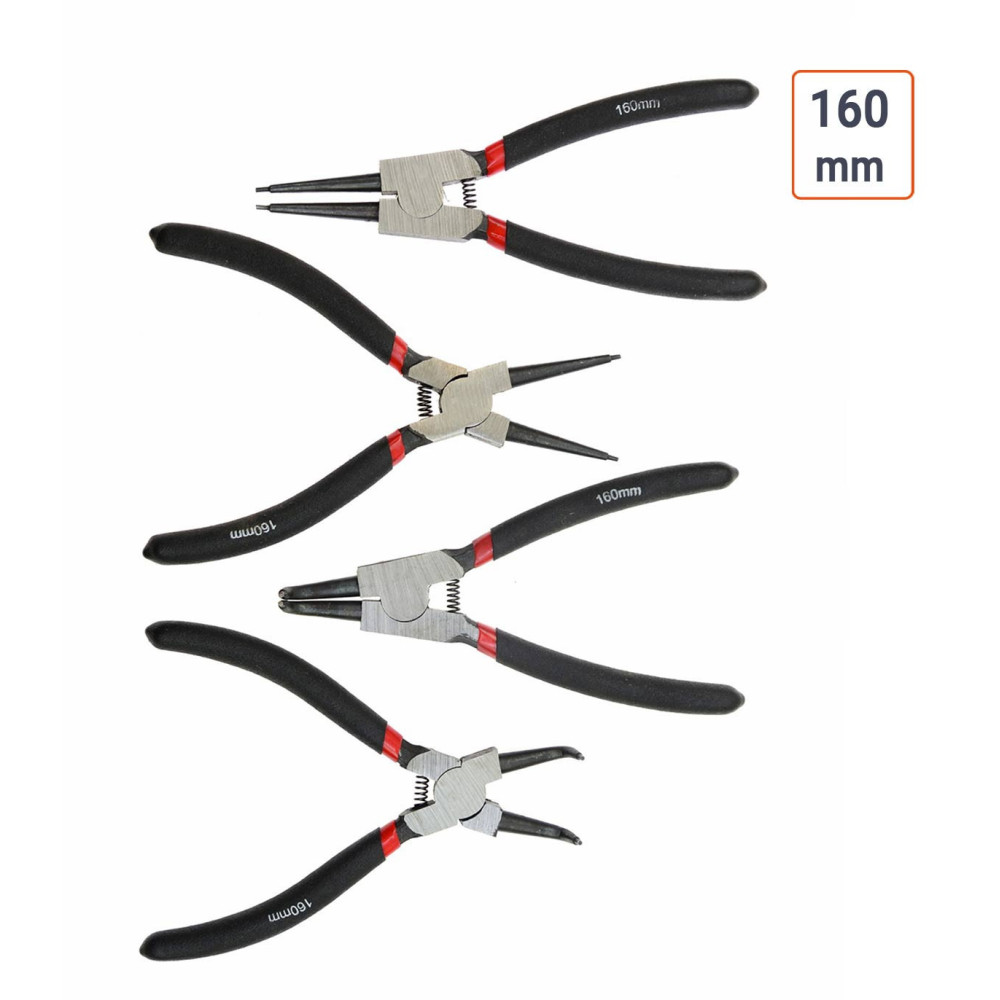 Lot de 4 pinces à circlips 160 mm